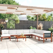 vidaXL Large Modular Solid Acacia Wood Garden Cream Lounge Set, Ergonomic - $1,722.61 CAD