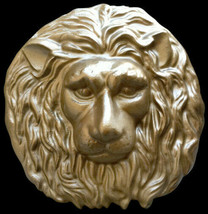 Roman Lion Head wall sculpture Bronze finish - $38.61