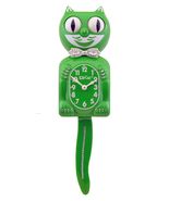 Green Tail/Bow Kit-Cat Klock Swarovski Authorized Custom Edition Jeweled Clock - $149.95