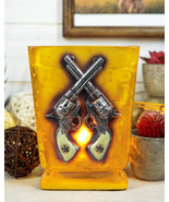 Western Cowboy Crossed Six Shooters Revolver Guns Acrylic Glass Night Li... - $551.00 MXN