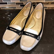 SPERRY top sider patent driving shoes Women’s Size 7.5 Ivory And Black - £36.90 GBP