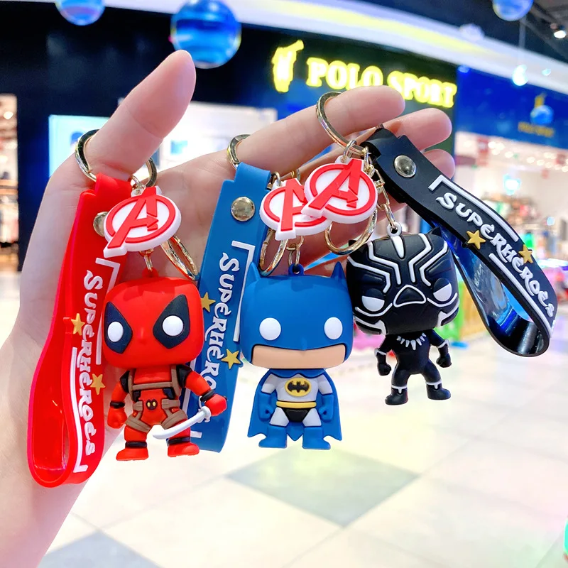 Captain america spider man keychain pendan3d action figure anime doll accessories gifts thumb200