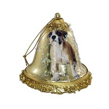 Vintage Handmade Boxer Puppy Dog Christmas Ornament Bell Shaped - £9.74 GBP