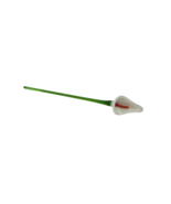 Art Glass White Calla Lily Flower w Orange Pistil Long Green Stem Hand B... - $289.82 MXN