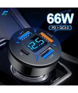 66w 4-port usb car charger - fast charging pd, qc 3.0, usb-c for iphone,... - $7.00