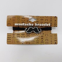 Black Corded Stretch Mustache Bracelet - New - £7.01 GBP