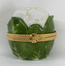 Vintage Takahashi Cauliflower Hinged Porcelain Trinket Jewelry Box Made in Japan - £44.92 GBP