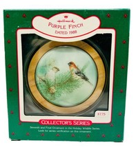 Hallmark Purple Finch Christmas Ornament 1988 Holiday Seventh in Wildlife Series - £12.60 GBP