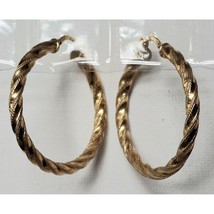 Milor Italy 925 Sterling Silver Vermeil Twisted Hoop Earrings Sky - £31.67 GBP