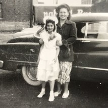 Woman Girl Car First Communion Photograph Vintage Old Photo 1940s Betty Kelton - £7.95 GBP