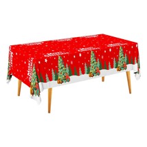 Christmas Table Decorations Christmas Tree Disposable Tablecloth Waterpr... - £21.20 GBP