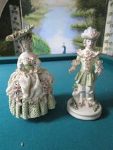 Cordey mid Compatible with Century Porcelain Couple Figurines, Lady in a Frilly  - £144.37 GBP