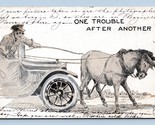 Automobile Comic Donkey Pulling Car One Trouble After Another DB Postcar... - $3.91