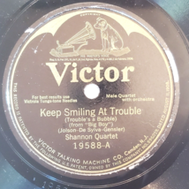 Shannon Quartet 1925 Keep Smiling 78 Rpm 10 Inch Victor 19588 G+ Shellac - £7.32 GBP