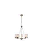 Hillcrest 5-Light Brushed Nickel Chandelier for Dining Room Frosted Glas... - $69.99