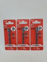 3 Pk Milwaukee Best 1/4&quot; Hex Power Shockwave Impact 1/4&quot; x 2-9/16&quot; Nutdriver - $14.85