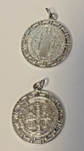 Saint Benedict Laser Image, Silver tone Medal 1&quot; Diam., New, #4 - $3.96