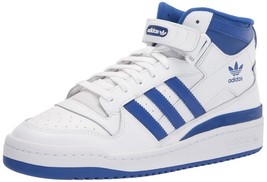 adidas Originals Men&#39;s Forum Mid Sneaker White/ Royal Blue FY4976 - $60.00
