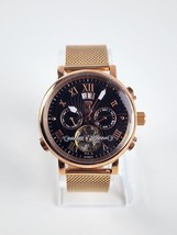 Karatbars Automatic Men&#39;s Wrist Watch 42mm Rose Gold Tone New in plastic - £77.43 GBP