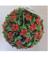 Martha Stewart Hanging Topiary Kissing Ball Red Gardenia Summer 9 Inches... - $73.38