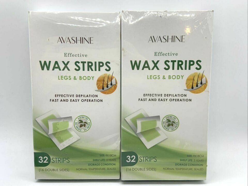 Wax Strips by AvaShine 64 Strips (32 per box) Legs/Body New Sealed - $10.47