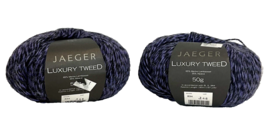 Jaeger Luxury Tweed Wool Yarn Lot of 2 Skeins Purple Shade 834 NEW - £12.88 GBP