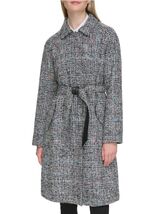 Karl Lagerfeld Paris Coat Womens Size XL Raglan Sleeve Glenn Plaid Wool ... - $247.49
