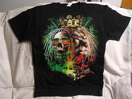 Lion Of Juddah Skull Crown Marijuana Weed Rasta Rastafarian T-SHIRT - £9.00 GBP