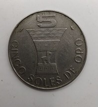 1969 Peru 5 SOLES DE ORO Coin - £4.74 GBP