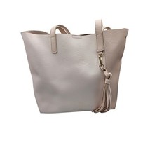 Women&#39;s Large Pink Faux Leather Tote Tassles 14 x 14 Beach Bag Shoulder Bag - $18.99