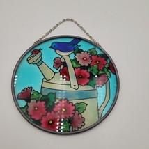 Joan Baker Designs Suncatcher Window Hanging Art Bluebird Pink Flowers L... - $7.91
