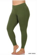 Zenana 1X Better Cotton/Spandex Stretch Full Length Leggings A Green - £9.45 GBP
