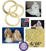 100 Dog Grooming Latex Rubber 5/16&quot; ELASTIC&amp;Rosin HAIR BAND-Ribbon&amp;Bow,T... - £7.96 GBP