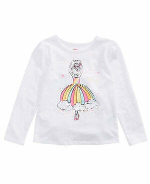 Primary image for Epic Threads Toddler Girls Ballerina Rainbow T-Shirt, Bright White, Size 2T