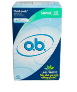 O.B. Fluid Lock Ultra Absorbtion Tampons No Applicator Less Waste 40 Tam... - €12,62 EUR