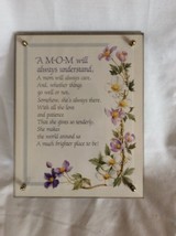 1991 SUMMIT MOM&#39;S GLASS PLAQUE WITH MUSIC BOX - MADE IN HONG KONG - $7.00