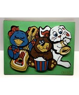 Vintage 1970’S Hand painted Wood Puzzle Rainbow Crafts Of Musical Animals - £9.26 GBP