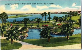 Waterfront Park on the Halifax River Daytona Beach Florida Postcard - £5.89 GBP