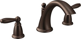 Moen Brantford Oil Rubbed Bronze 2-Handle Deck Mount Roman Tub Faucet, T4943Orb - £225.71 GBP