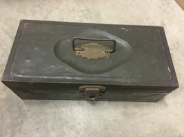 Antique metal tool auto box with heavy tools USA - $225.00