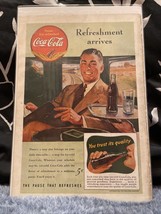1941 COCA COLA AD MAN RIDING ON TRAIN BEING SERVED A COKE. - £7.11 GBP