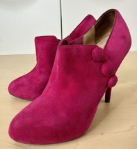 Christian Louboutin 38 Ankle Boots Red Bottom Pink Suede Stiletto Heels  AA3 - £197.01 GBP