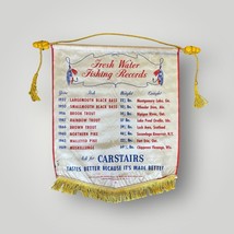 Fresh Water Fishing Records Banner Carstairs Whiskey 1950&#39;s Mancave Bar Decor - £251.18 GBP