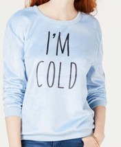 Love Tribe Juniors I Am Cold Fuzzy Graphic Sweatshirt,Medium,Cerulean Blue - £23.22 GBP
