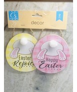 New! &quot;Easter Blessings&quot;Egg Ornaments Hanging Wood Sign Decor Bunnies Cot... - $17.45 CAD