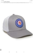 Ocean + Coast Logo Ball Cap Gray &amp; White Breathable Stretch Headband Fit... - £15.76 GBP
