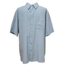 Marmot Eldridge Blue Plaid Short Sleeve Button Shirt Outdoor Hiking Size XL - $29.99