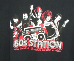 Rock Tee 80&#39;s Station New Wave Hip Hop Music Radio Black T-Shirt XL Devo... - £18.90 GBP