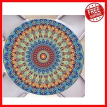 High-Quality Round Tablecloth for Outdoor Use - Blue 36&#39;&#39;-44&#39;&#39; Elastic Fit - $33.65