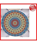 High-Quality Round Tablecloth for Outdoor Use - Blue 36&#39;&#39;-44&#39;&#39; Elastic Fit - $622.00 MXN